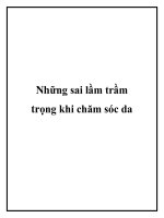 Tài liệu Những sai lầm trầm trọng khi chăm sóc da ppt