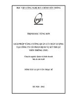Giải pháp tăng cường quản lý chất lượng tại công ty cổ phần dịch vụ kỹ thuật viễn thông (TST)