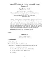 Một số lớp toán tử chuẩn hợp nhất trong logic mờ