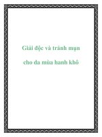 Tài liệu Giải độc và tránh mụn cho da mùa hanh khô pdf