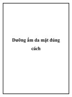 Tài liệu Dưỡng ẩm da mặt đúng cách docx