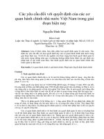 Các yêu cầu đối với quyết định của các cơ quan hành chính nhà nước việt nam trong giai đoạn hiện nay