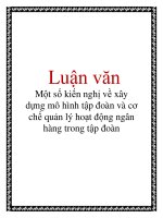 Tài liệu Luận văn: Một số kiến nghị về xây dựng mô hình tập đoàn và cơ chế quản lý hoạt động ngân hàng trong tập đoàn docx