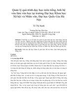 Quản lý quá trình dạy học môn tiếng anh hệ vừa làm vừa học tại trường đại học khoa học xã hội và nhân văn, đại học quốc gia hà nội