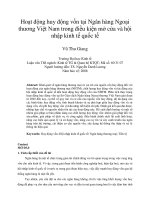 Hoạt động huy động vốn tại ngân hàng ngoại thương việt nam trong điều kiện mở cửa và hội nhập kinh tế quốc tế