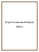 Tài liệu Bí quyết cho một mùa thi thắng lợi (Phần I) ppt