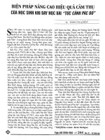 Tài liệu Báo cáo khoa học: Biện pháp nâng cao hiệu quả cảm thụ của học sinh khi dạy bài Tức cảnh Pác Pó pdf