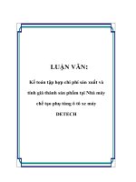 Tài liệu LUẬN VĂN: Kế toán tập hợp chi phí sản xuất và tính giá thành sản phẩm tại Nhà máy chế tạo phụ tùng ô tô xe máy DETECH pptx