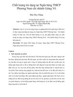 Chất lượng tín dụng tại ngân hàng TMCP phương nam chi nhánh giảng võ