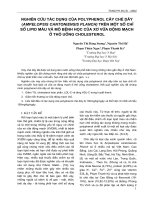 Tài liệu Nghiên cứu tác dụng của Polyphenol cây chè dây (Ampelopsis cantoniensis planch) trên một số chỉ số Lipid máu và mô bệnh học của xơ vữa động mạch ở thỏ uống Cholesterol potx