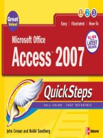 Tài liệu Microsoft Offcie Access 2007 Quick Steps ppt