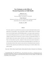 Tài liệu New Estimates on the Effect of Parental Separation on Child Health ppt