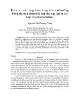 Phân tích các dạng asen trong mẫu môi trường bằng phương pháp phổ hấp thụ nguyên tử kết hợp với chemometrics