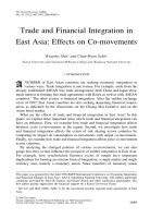 Tài liệu Trade and Financial Integration in East Asia: Effects on Co-movements docx