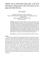 Nghiên cứu sự hình thành, phát triển và đề xuất giải pháp sử dụng hợp lý một số hồ nước tại các quận nội thành hà nội