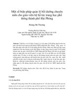 Một số biện pháp quản lý bồi dưỡng chuyên môn cho giáo viên hệ bổ túc trung học phổ thông thành phố hải phòng