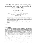 Biện pháp quản lý nhằm nâng cao chất lượng giáo dục của hiệu trưởng các trường mầm non thành phố hải phòng