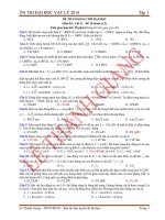 ĐỀ THAM KHẢO THI ĐẠI HỌC  Môn thi : Vật lý – Đề 10 (hoán vị 2) 