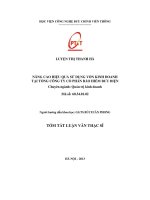 Nâng cao hiệu quả sử dụng vốn kinh doanh tại tổng công ty cổ phần bảo hiểm bưu điện