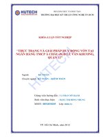 Công tác huy động vốn tại NH TMCP Á Châu - PGD Lê Văn Khương ,Q.12 - TP. HCM thực trạng & giải pháp