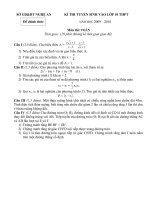 Tài liệu ĐỀ THI TUYỂN SINH VÀO LỚP 10 THPT NĂM HỌC 2009 – 2010 - SỞ GD&ĐT NGHỆ AN ppt