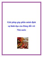 Tài liệu Giải pháp góp phần minh định sự lãnh đạo của Đảng đối với Nhà nước ppt