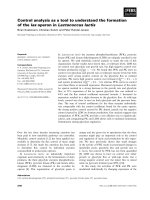 Tài liệu Báo cáo khoa học: Control analysis as a tool to understand the formation of the las operon in Lactococcus lactis doc