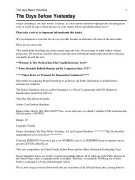 Tài liệu The Days Before Yesterday pptx