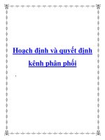 Tài liệu Hoạch định và quyết định kênh phân phối docx