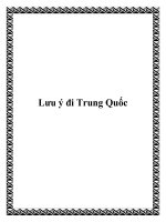 Tài liệu Lưu ý đi Trung Quốc doc
