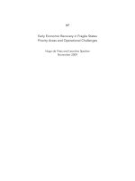 Tài liệu EARLY ECONOMIC RECOVERY IN FRAGILE STATES PRIORITY AREAS AND OPERATIONAL CHALLENGES pptx