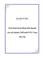 Tài liệu LUẬN VĂN: Tình hình hoạt động kinh doanh của chi nhánh NHNo&PTNT Nam Hà Nội pptx