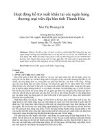Hoạt động hỗ trợ xuất khẩu tại các ngân hàng thương mại trên địa bàn tỉnh thanh hóa
