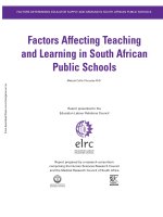 Tài liệu Factors Affecting Teaching and Learning in South African Public Schools pdf