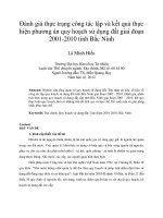 Đánh giá thực trạng công tác lập và kết quả thực hiện phương án quy hoạch sử dụng đất giai đoạn 2001 2010 tỉnh bắc ninh