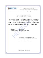 Một số kiến nghị nhằm hoàn thiện quy trình kiểm toán hàng tồn kho trong kiểm toán báo cáo tài chính