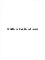 Tài liệu 10 lời khuyên để có thân hình cân đối docx