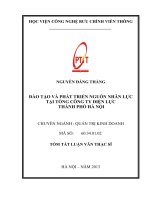 Đào tạo và phát triển nguồn nhân lực tại tổng công ty điện lực thành phố hà nội