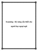 Tài liệu Scanning - Kỹ năng cần thiết cho người học ngoại ngữ docx