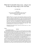 Pháp luật về mô hình công ty mẹ   công ty con và thực tiễn tổng công ty chè việt nam
