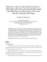 Phân loại và giải các bài toán hóa học hữu cơ – phần hiđrocacbon theo một phương pháp chung góp phần nâng cao hiệu quả dạy và học môn hóa học trung học phổ thông