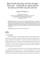 Phát triển đội ngũ giảng viên khoa sư phạm tiếng anh – trường đại học ngoại ngũ đại học quốc gia hà nội trong bối cảnh mới