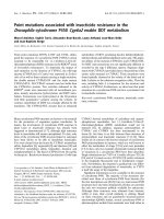 Tài liệu Báo cáo khóa học: Point mutations associated with insecticide resistance in the Drosophila cytochrome P450 Cyp6a2 enable DDT metabolism doc