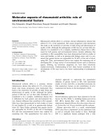 Tài liệu Báo cáo khoa học: Molecular aspects of rheumatoid arthritis: role of environmental factors pdf