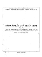 Tài liệu Báo cáo kết quả dự án: Xây dựng Mô hình ứng dụng tiến bộ khoa học phục vụ phát triển kinh tế vùng chè 3 xã miền núi huyện Minh Long - tỉnh Quảng Ngãi doc