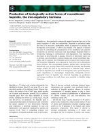 Tài liệu Báo cáo khoa học: Production of biologically active forms of recombinant hepcidin, the iron-regulatory hormone docx