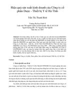 Hiệu quả sản xuất kinh doanh của công ty cổ phần dược   thiết bị y tế hà tĩnh
