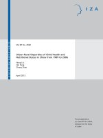Tài liệu Urban-Rural Disparities of Child Health and Nutritional Status in China from 1989 to 2006 doc