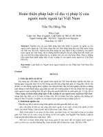 Hoàn thiện pháp luật về địa vị pháp lý của người nước ngoài tại việt nam