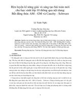 Rèn luyện kĩ năng giải và sáng tạo bài toán mới cho học sinh lớp 10 thông qua nội dung bất đẳng thức AM   GM và cauchy   schwarz